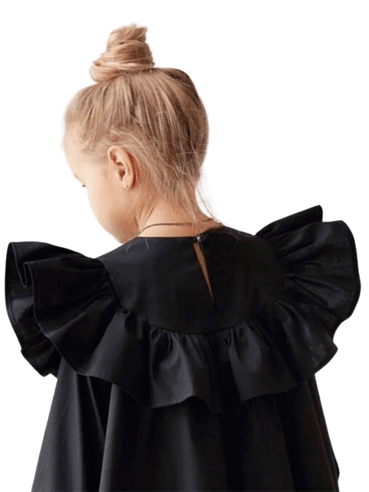 Girl's Ruffle Dress -, Dresses , Drestiny , 10T, 2T, 3T, 5T, 7T, Australia, Black, Canada, Dresses, Girls, Grey, Long Sleeves, New Zealand, Pink, TD, United Kingdom, United States , Drestiny , www.shopdrestiny.com