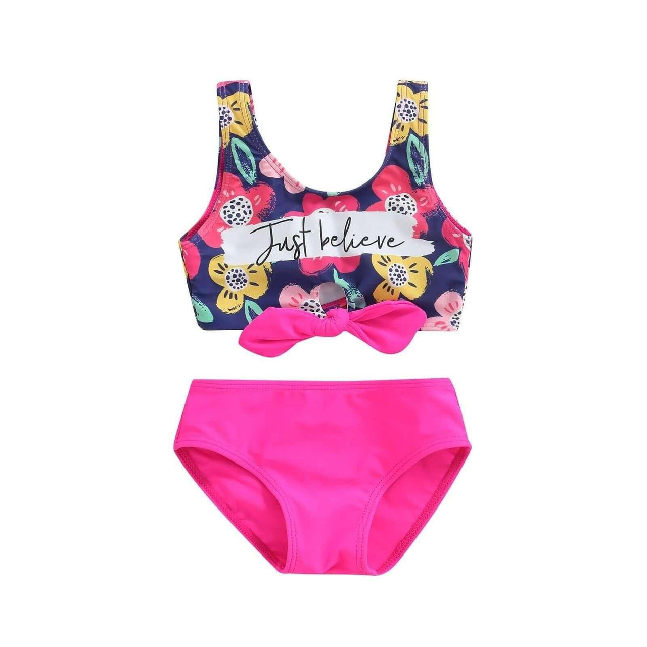 Girls Floral Print Swimwear -, Baby & Toddler Swimwear , Drestiny , 3T, 4T, 5T, 6T, Australia, Bikinis, Canada, Deep Pink, Green, New Zealand, Pink, TD, United Kingdom, United States, Yellow , Drestiny , www.shopdrestiny.com