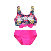 Thumbnail for Girls Floral Print Swimwear -, Baby & Toddler Swimwear , Drestiny , 3T, 4T, 5T, 6T, Australia, Bikinis, Canada, Deep Pink, Green, New Zealand, Pink, TD, United Kingdom, United States, Yellow , Drestiny , www.shopdrestiny.com