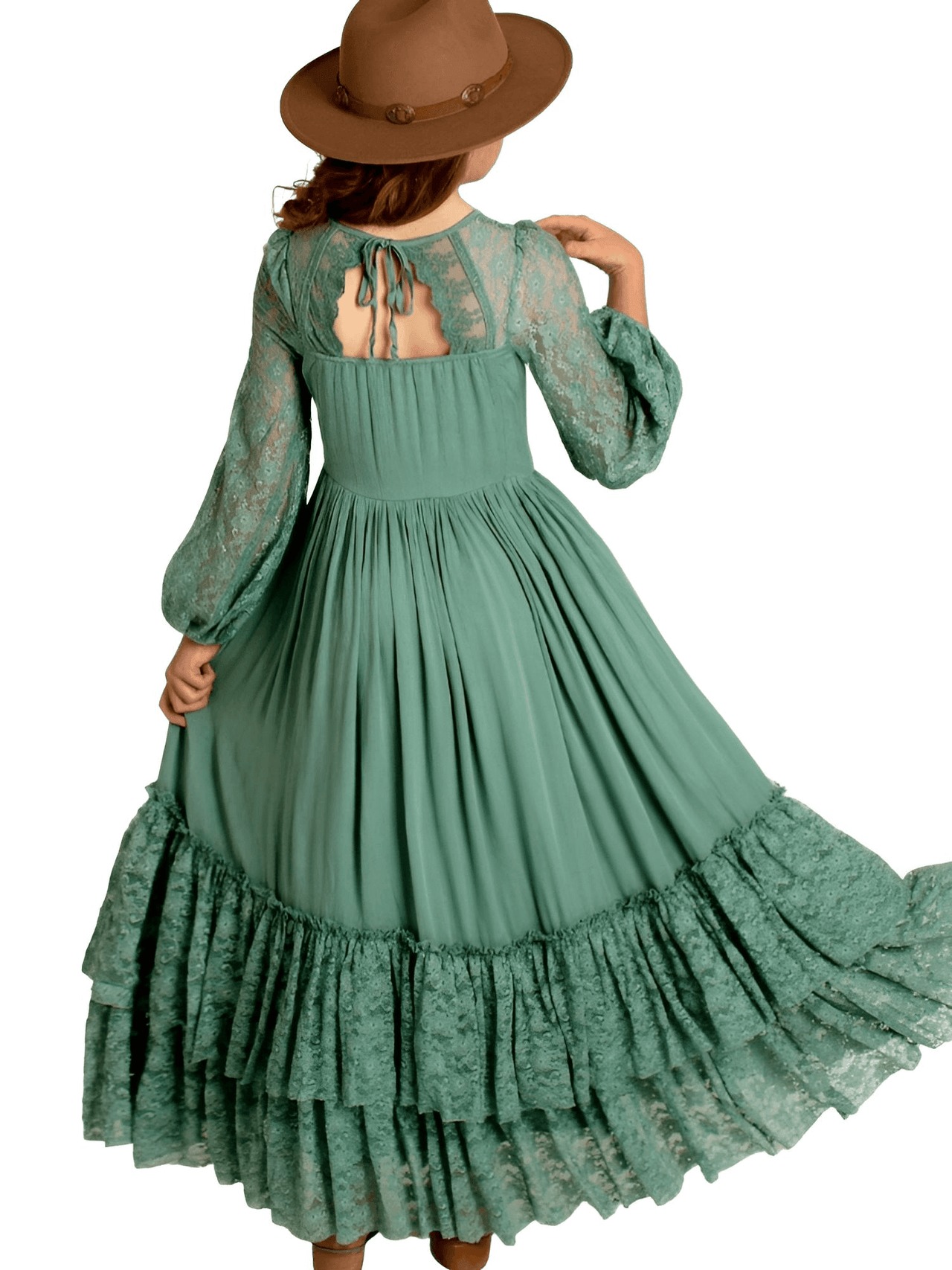 Girls Long Sleeve Lace Dress -, Dresses , Drestiny , 10T, 12T, 14T, 6T, 7T, 8T, Australia, Dark Red, Dresses, Green, New Zealand, United Kingdom, United States, White, Wine Red , Drestiny , www.shopdrestiny.com