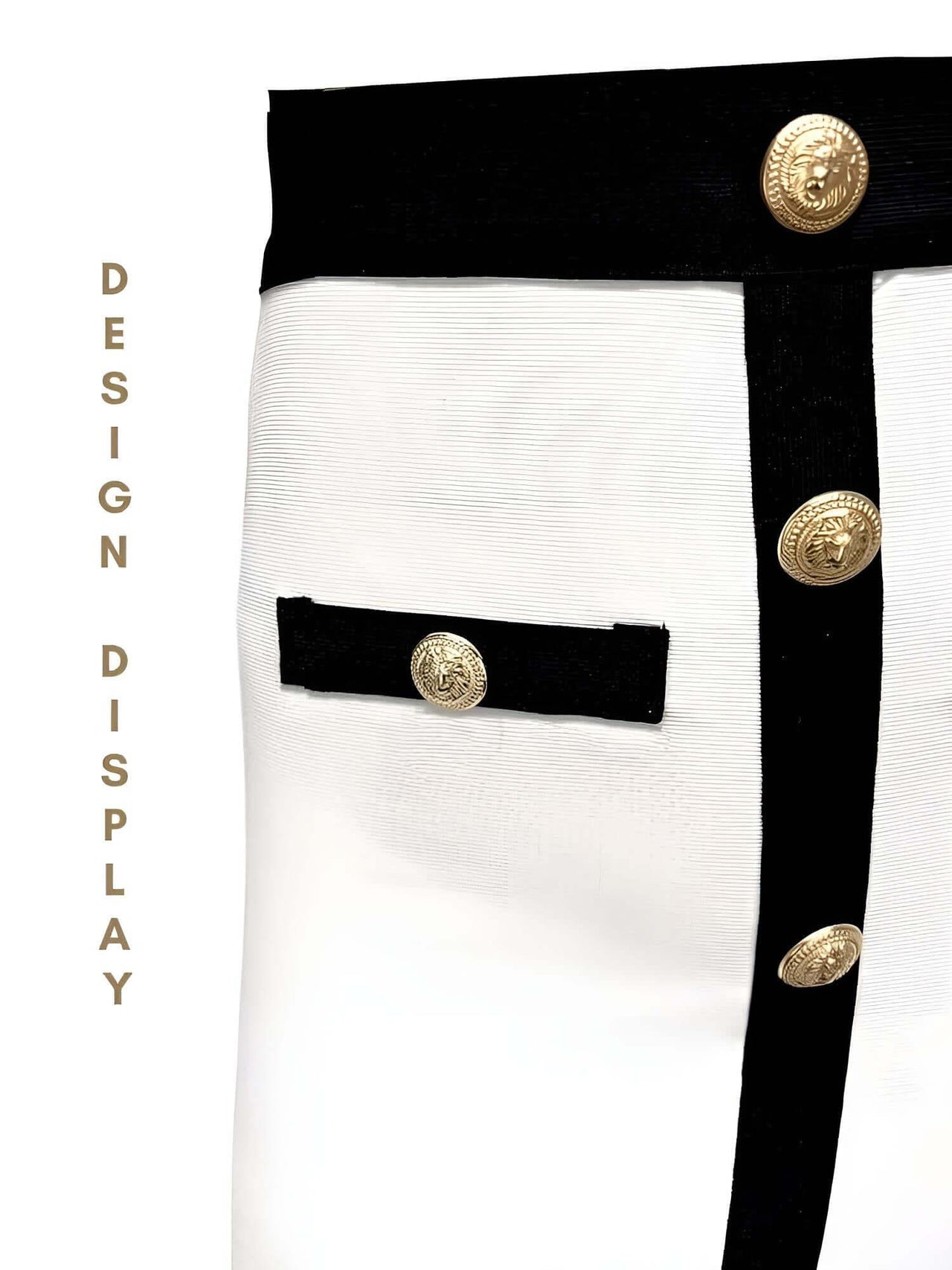 High Waist Button Patchwork White & Black Bodycon Bandage Skirt -, Skirts , Drestiny , Australia, Black, Canada, FR, L, M, New Zealand, S, Skirts, United Kingdom, United States, White, XL, XS, XXL , Drestiny , www.shopdrestiny.com