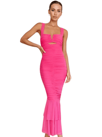 Thumbnail for Hollow Out Backless Ruched Maxi Dress For Women -, Dresses , Drestiny , Ankle Length Dresses, Australia, Black, Blue, Canada, Deep Pink, FR, Green, L, Light Blue, M, Maxi Dresses, New Zealand, Pink, Red, S, Sleeveless, United Kingdom, United States , Drestiny , www.shopdrestiny.com