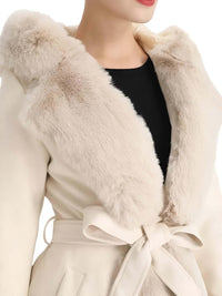 Thumbnail for Hooded Fur Coats For Women With Belt and Fur Lining Inside -, Coats , Drestiny , Australia, Beige, Black, Brown, Camel, Canada, Coats, Jackets, L, M, New Zealand, S, United Kingdom, United States, XL, XXL, XXXL , Drestiny , www.shopdrestiny.com