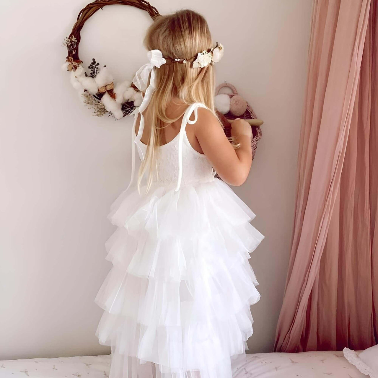 Girl's Sleeveless Strap Princess Dress -, Baby & Toddler Dresses , Drestiny , 3T, 4T, 5, 6, 7, 8, Australia, Canada, Dresses, Flower Girl Dresses, Girls, New Zealand, Pink, Sleeveless, TD, United Kingdom, United States, White, Yellow , Drestiny , www.shopdrestiny.com