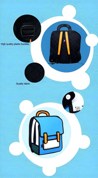 Thumbnail for Jump Style Cartoon Backpack -, Backpacks , Drestiny , Australia, Backpacks, Blue, Green, Hot Pink, New Zealand, Orange, Pink, Purple, Red, United Kingdom, United States, White , Drestiny , www.shopdrestiny.com