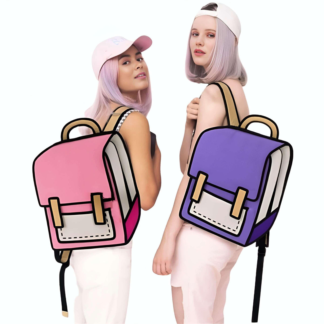 Jump Style Cartoon Backpack -, Backpacks , Drestiny , Australia, Backpacks, Blue, Green, Hot Pink, New Zealand, Orange, Pink, Purple, Red, United Kingdom, United States, White , Drestiny , www.shopdrestiny.com