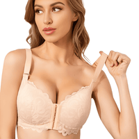 Thumbnail for Lace Front Closure Plus Size Push-Up Bra -, Bra , Drestiny , Australia, Beige, Black, Bras, Brown, Canada, Gender_Women, Pink, United Kingdom, United States, White , Drestiny , www.shopdrestiny.com