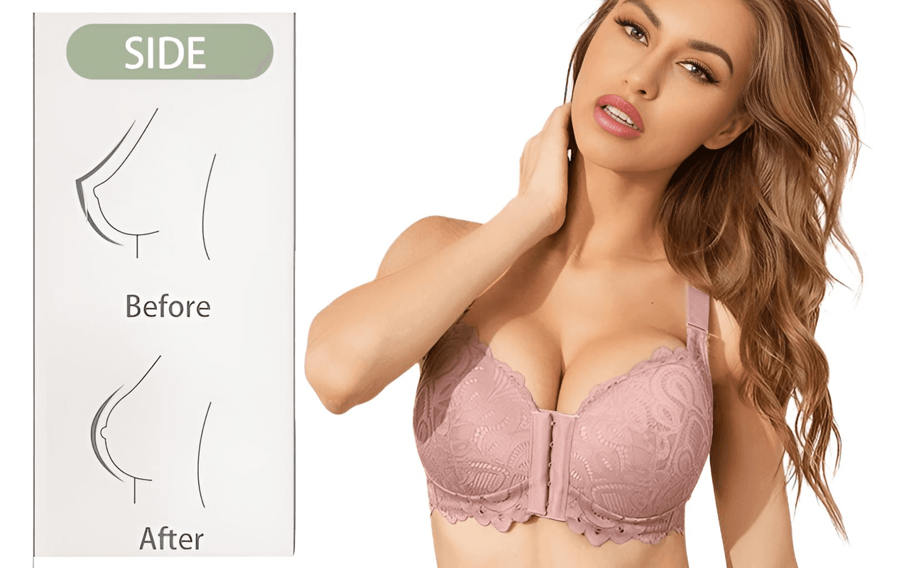 Lace Front Closure Plus Size Push-Up Bra -, Bra , Drestiny , Australia, Beige, Black, Bras, Brown, Canada, Gender_Women, Pink, United Kingdom, United States, White , Drestiny , www.shopdrestiny.com