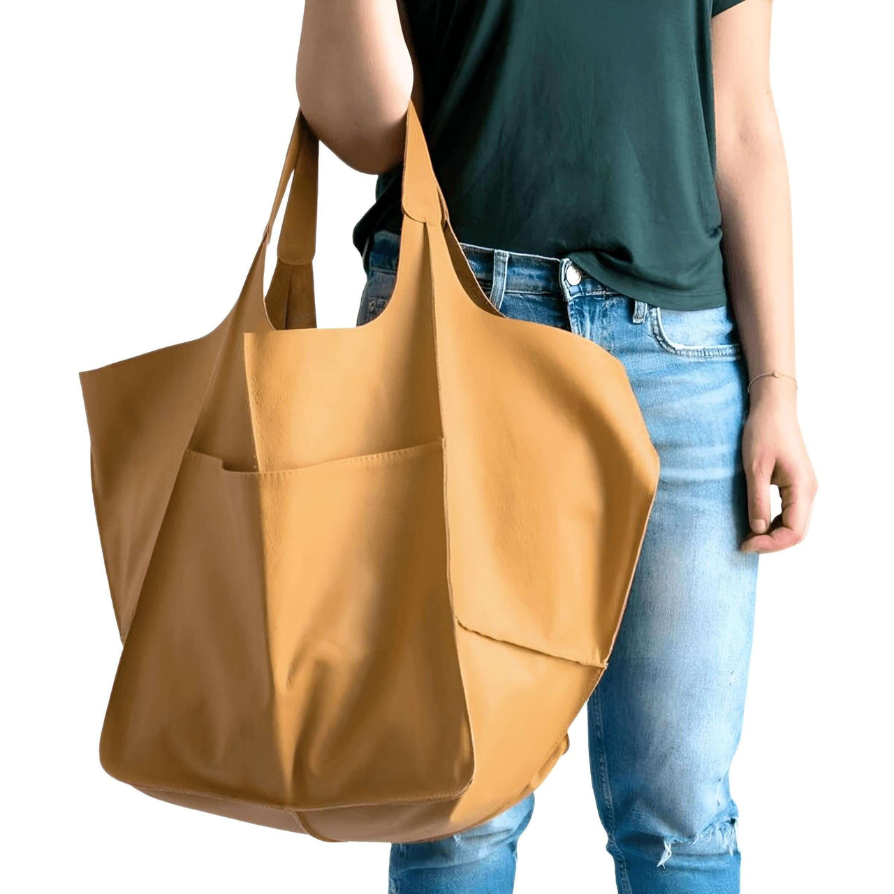 Large Leather Tote Bag -, Tote Bag , Drestiny , Australia, Black, Brown, Coffee, Green, Handbags, New Zealand, Purses, Totes, United Kingdom, United States, Yellow , Drestiny , www.shopdrestiny.com