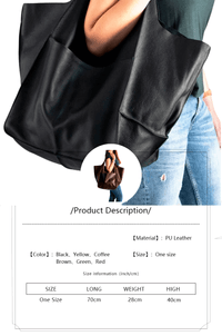 Thumbnail for Large Leather Tote Bag -, Tote Bag , Drestiny , Australia, Black, Brown, Coffee, Green, Handbags, New Zealand, Purses, Totes, United Kingdom, United States, Yellow , Drestiny , www.shopdrestiny.com