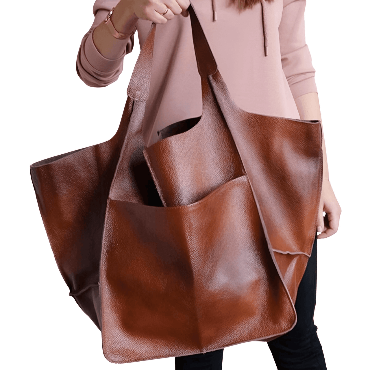 Large Leather Tote Bag -, Tote Bag , Drestiny , Australia, Black, Brown, Coffee, Green, Handbags, New Zealand, Purses, Totes, United Kingdom, United States, Yellow , Drestiny , www.shopdrestiny.com