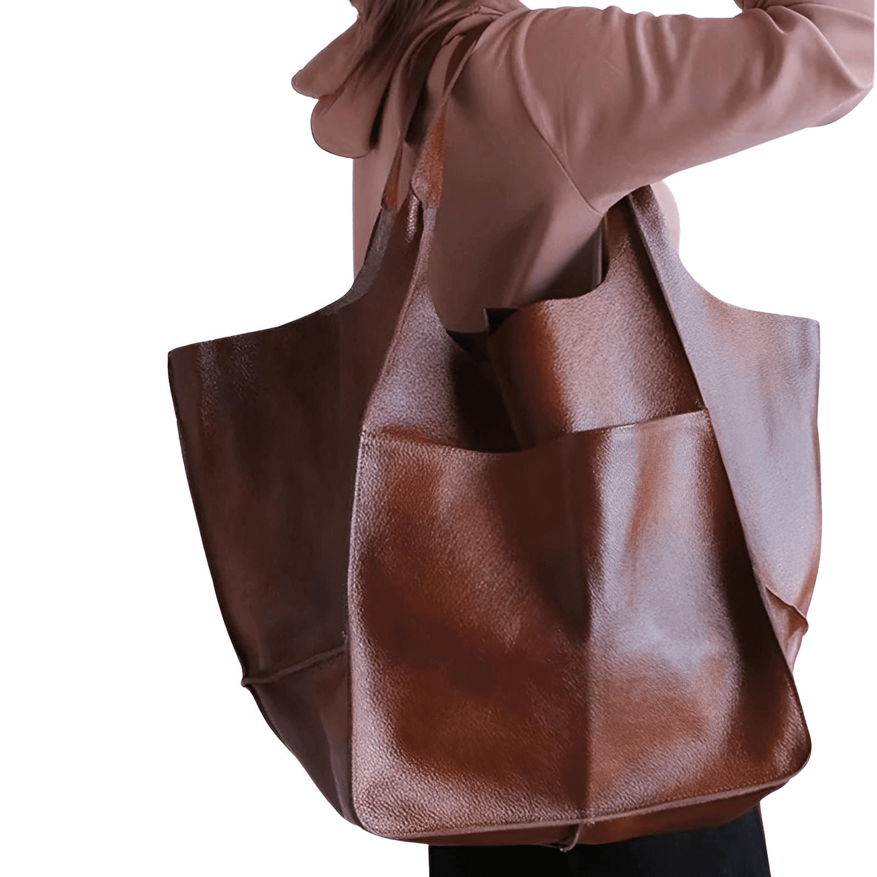 Large Leather Tote Bag -, Tote Bag , Drestiny , Australia, Black, Brown, Coffee, Green, Handbags, New Zealand, Purses, Totes, United Kingdom, United States, Yellow , Drestiny , www.shopdrestiny.com