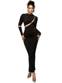 Thumbnail for Long Sleeve Bodycon Maxi Dress For Women -, Dresses , Drestiny , Ankle Length Dresses, Australia, Black, Canada, FR, L, Long Sleeves, M, Maxi Dresses, New Zealand, S, United Kingdom, United States, White , Drestiny , www.shopdrestiny.com