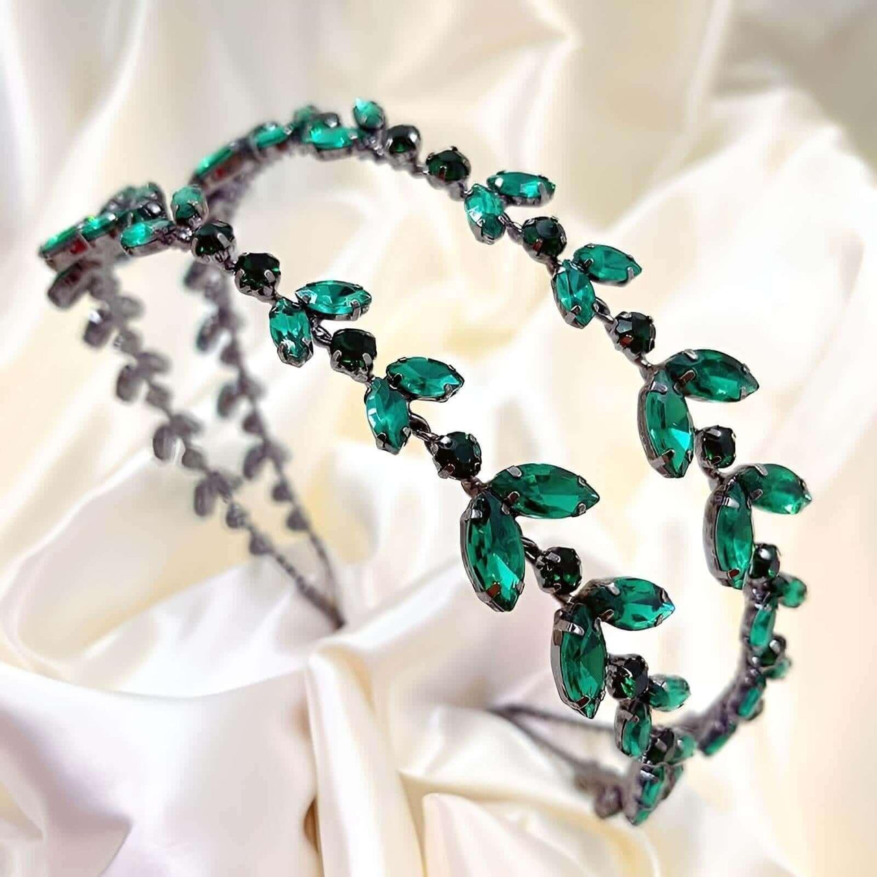 Luxury Green Crystal Headband -, Headbands , Drestiny , Australia, Canada, Dark Green, Gender_Women, Green, Headbands, New Zealand, United Kingdom, United States , Drestiny , www.shopdrestiny.com