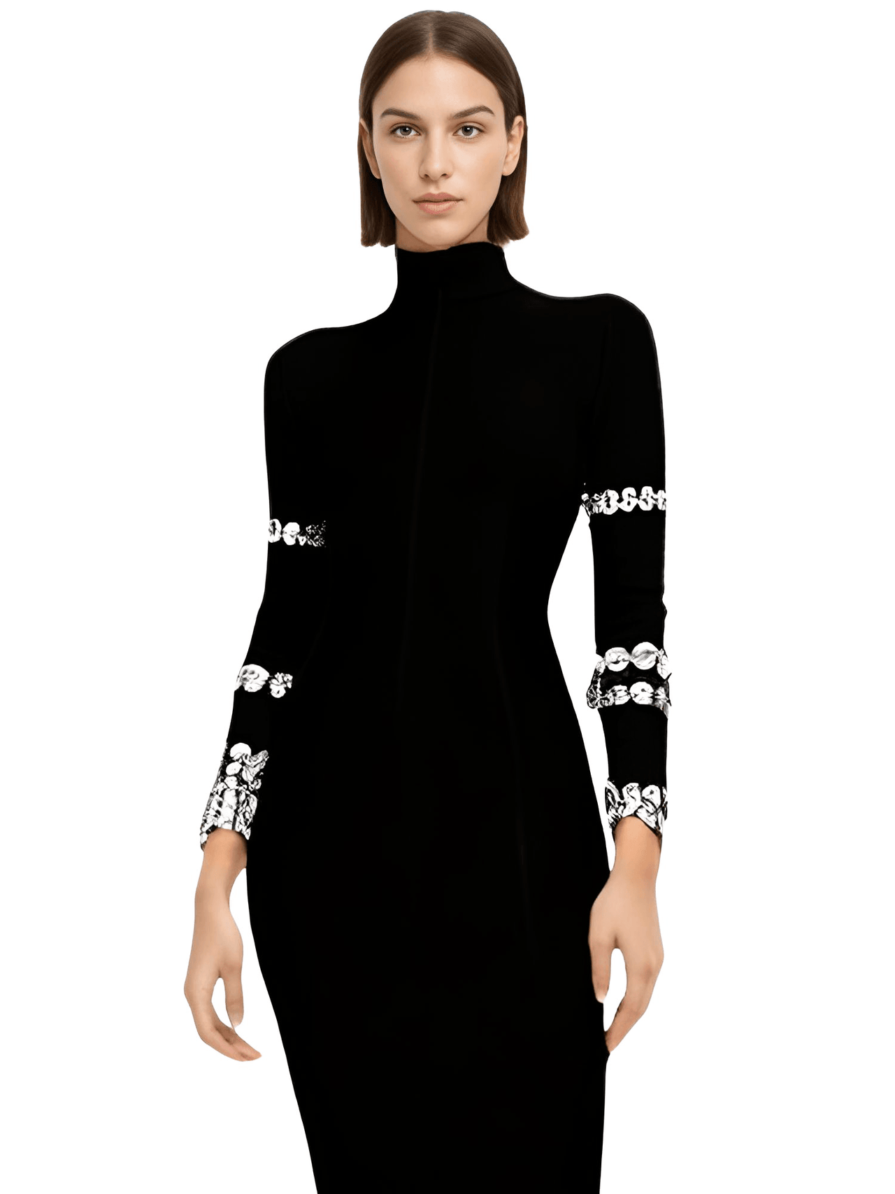 Luxury Party Dress For Women - Long Sleeve With Crystals -, Dress , Drestiny , 10, 12, 2, 6, 8, Australia, Black, Canada, FR, L, Long Sleeves, M, Midi Dresses, New Zealand, S, United Kingdom, United States , Drestiny , www.shopdrestiny.com