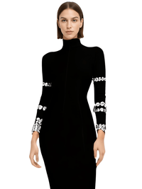 Thumbnail for Luxury Party Dress For Women - Long Sleeve With Crystals -, Dress , Drestiny , 10, 12, 2, 6, 8, Australia, Black, Canada, FR, L, Long Sleeves, M, Midi Dresses, New Zealand, S, United Kingdom, United States , Drestiny , www.shopdrestiny.com