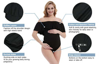 Thumbnail for Maternity Bodysuit For Photoshoot -, Bodysuits , Drestiny , Australia, Black, Bodysuits, Casual Shirts, Gender_Women, L, M, Off Shoulder, Photo Shoot Attire, S, United Kingdom, United States, XL , Drestiny , www.shopdrestiny.com