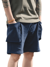 Thumbnail for Men's Big Pocket P44 Navy Cargo Jogger Shorts -, Shorts , Drestiny , Australia, Dark Blue, L, M, Navy, New Zealand, S, Shorts, United Kingdom, United States, XL, XXL, XXXL , Drestiny , www.shopdrestiny.com