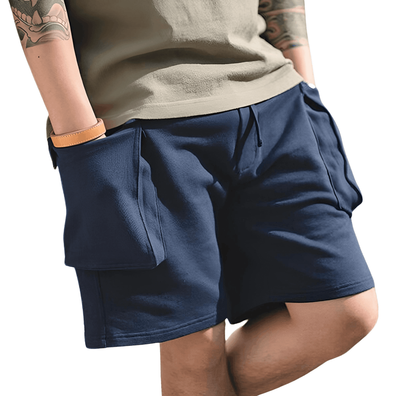 Men's Big Pocket P44 Navy Cargo Jogger Shorts -, Shorts , Drestiny , Australia, Dark Blue, L, M, Navy, New Zealand, S, Shorts, United Kingdom, United States, XL, XXL, XXXL , Drestiny , www.shopdrestiny.com