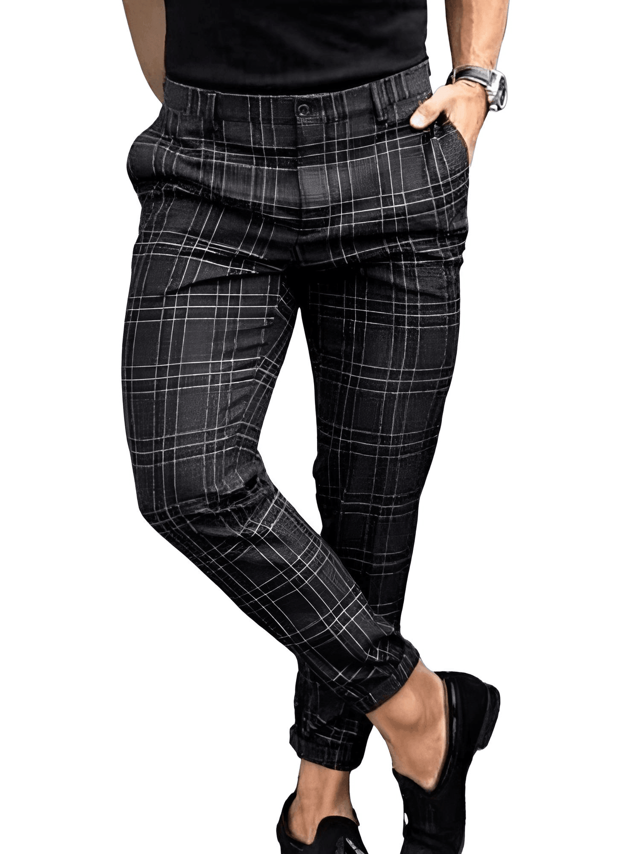 Men's Fashion Plaid Printed Pencil Pants -, Pants , Drestiny , Australia, Black, Casual Pants, Grey, Khaki, L, Light Blue, M, New Zealand, S, United Kingdom, United States, XL, XXL, XXXL , Drestiny , www.shopdrestiny.com