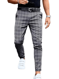 Thumbnail for Men's Fashion Plaid Printed Pencil Pants -, Pants , Drestiny , Australia, Black, Casual Pants, Grey, Khaki, L, Light Blue, M, New Zealand, S, United Kingdom, United States, XL, XXL, XXXL , Drestiny , www.shopdrestiny.com