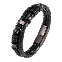 Thumbnail for Men's Genuine Leather Double Rope Bracelet -, Bracelet , Drestiny , Australia, Black, Bracelets, Canada, Gender_Men, Gold, New Zealand, Silver, United Kingdom, United States , Drestiny , www.shopdrestiny.com