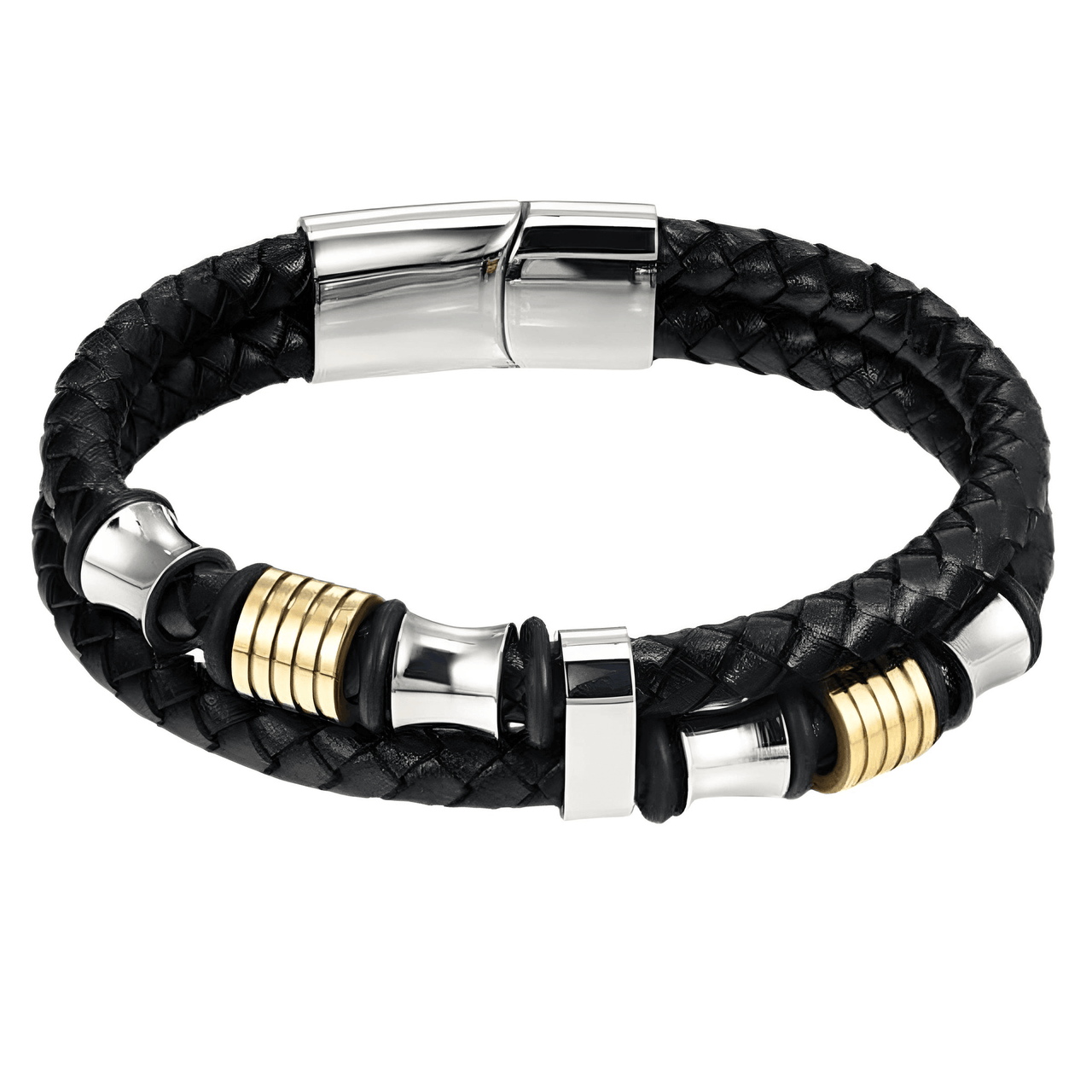 Men's Genuine Leather Double Rope Bracelet -, Bracelet , Drestiny , Australia, Black, Bracelets, Canada, Gender_Men, Gold, New Zealand, Silver, United Kingdom, United States , Drestiny , www.shopdrestiny.com