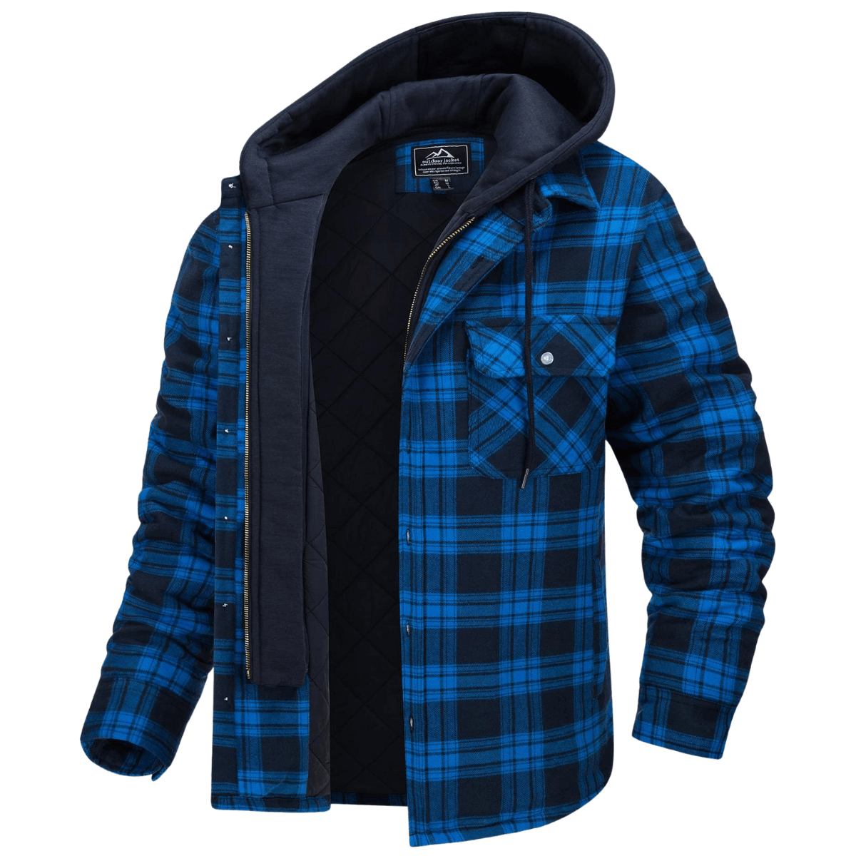 Men's Hooded Flannel Jacket -, Jacket , Drestiny , 4XL, Australia, Black, Blue, Brown, Coats, Grey, Jackets, L, M, Navy, Red, United Kingdom, United States, White, XL, XXL, XXXL , Drestiny , www.shopdrestiny.com