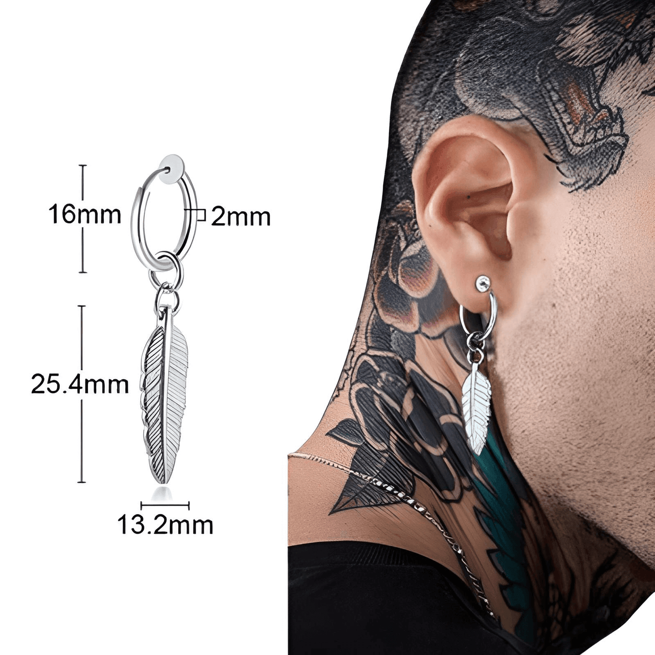 Men's Long Chain Cuff Earrings -, Earrings , Drestiny , Australia, Black, Canada, Earrings, Gender_Men, Gold, New Zealand, Silver, United Kingdom, United States , Drestiny , www.shopdrestiny.com