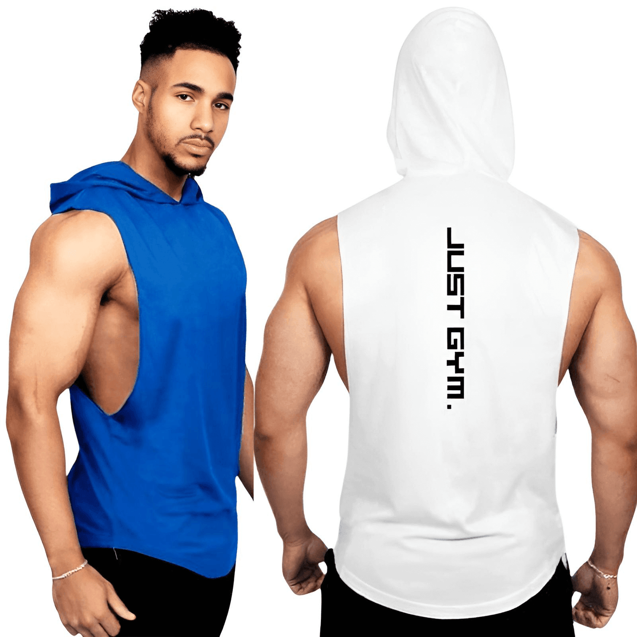 Men's Sleeveless Hooded Workout Vest -, Shirt , Drestiny , Australia, Black, Blue, Canada, Gender_Men, Grey, Hoodies, L, M, New Zealand, Red, Sleeveless, United Kingdom, United States, White, XL, XXL , Drestiny , www.shopdrestiny.com