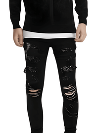 Thumbnail for Men's Snake Embroidery Jeans Skinny Tapered Stretch Streetwear Denim Pants With Rips -, Jeans , Drestiny , 28, 30, 31, 32, 33, 34, 36, 38, 40, Australia, Black, Casual Pants, Jeans, New Zealand, Skinny Jeans, United Kingdom, United States , Drestiny , www.shopdrestiny.com