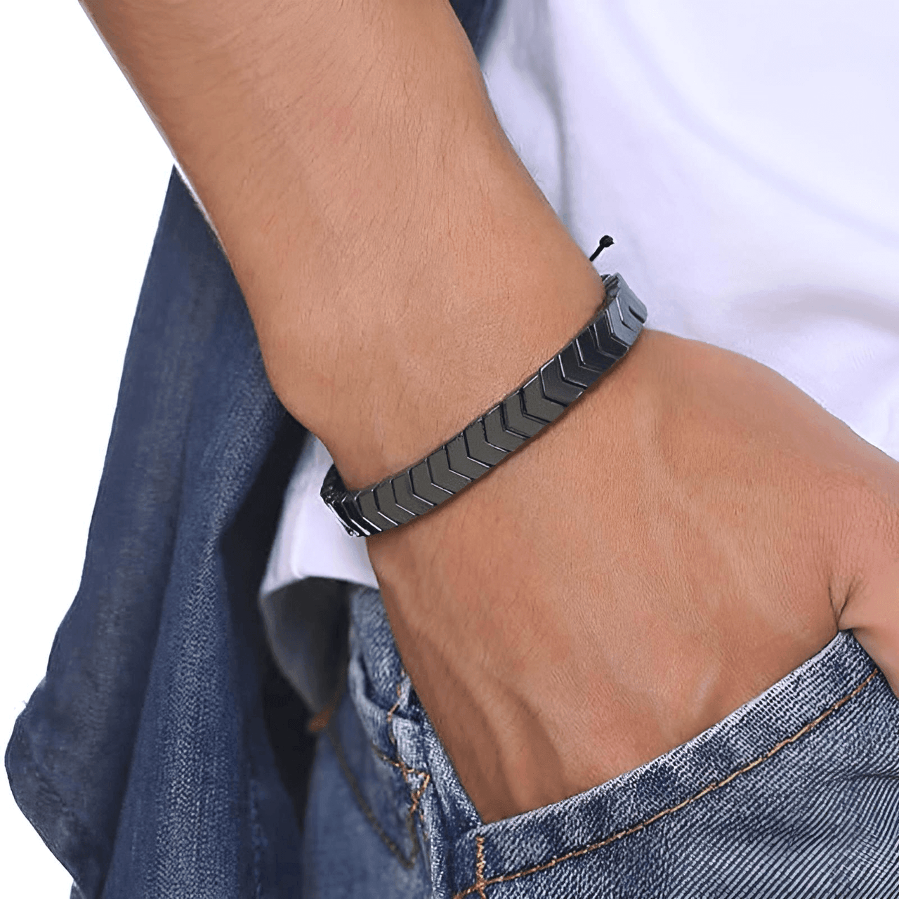 Men's Stainless Steel Adjustable Bracelet -, Bracelet , Drestiny , Australia, Black, Bracelets, Canada, Gender_Men, New Zealand, Silver, United Kingdom, United States , Drestiny , www.shopdrestiny.com