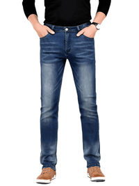 Thumbnail for Men's Straight Classic Cotton Fabric Mid Denim Jeans -, Pants , Drestiny , 28, 29, 30, 31, 32, 33, 34, 35, 36, 38, 40, 42, Australia, Blue, Casual Pants, Dark Blue, FR, Jeans, New Zealand, United Kingdom, United States , Drestiny , www.shopdrestiny.com