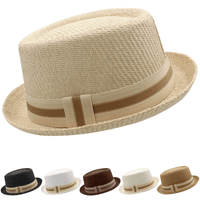 Thumbnail for Men's Straw Pork Pie Hat -, Hats , Drestiny , Australia, Beige, Black, Brown, Gender_Men, Hats, Khaki, New Zealand, Off White, United Kingdom, United States, White , Drestiny , www.shopdrestiny.com