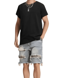 Thumbnail for Men's Summer Distressed Denim Shorts - Stylish Button Fly Multi-Pocket Design -, Shorts , Drestiny , Australia, Black, Blue, Canada, L, M, New Zealand, Shorts, United Kingdom, United States, XL, XXL, XXXL , Drestiny , www.shopdrestiny.com