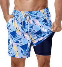 Thumbnail for Men's Swimming Trunks with Compression Liner -, Swimwear , Drestiny , Australia, Black, Blue, Canada, Dark Blue, Dark Red, Fuchsia, Green, L, Light Blue, M, New Zealand, Orange, S, Swim Shorts, United Kingdom, United States, White, XL, XXL, XXXL , Drestiny , www.shopdrestiny.com