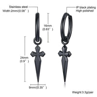 Thumbnail for Men's Sword Cross Dangle Earrings - Stainless Steel! -, Earrings , Drestiny , Australia, Black, Canada, Earrings, FR, Gender_Men, Gold, New Zealand, Silver, United Kingdom, United States , Drestiny , www.shopdrestiny.com