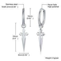 Thumbnail for Men's Sword Cross Dangle Earrings - Stainless Steel! -, Earrings , Drestiny , Australia, Black, Canada, Earrings, FR, Gender_Men, Gold, New Zealand, Silver, United Kingdom, United States , Drestiny , www.shopdrestiny.com