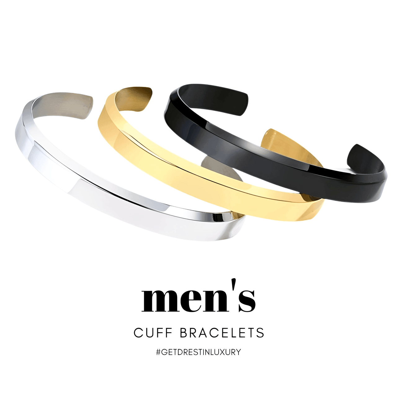 Men's Thin Cuff Bracelet -, Bracelet , Drestiny , Australia, Black, Bracelets, Canada, Gender_Men, Gold, New Zealand, Silver, United Kingdom, United States , Drestiny , www.shopdrestiny.com