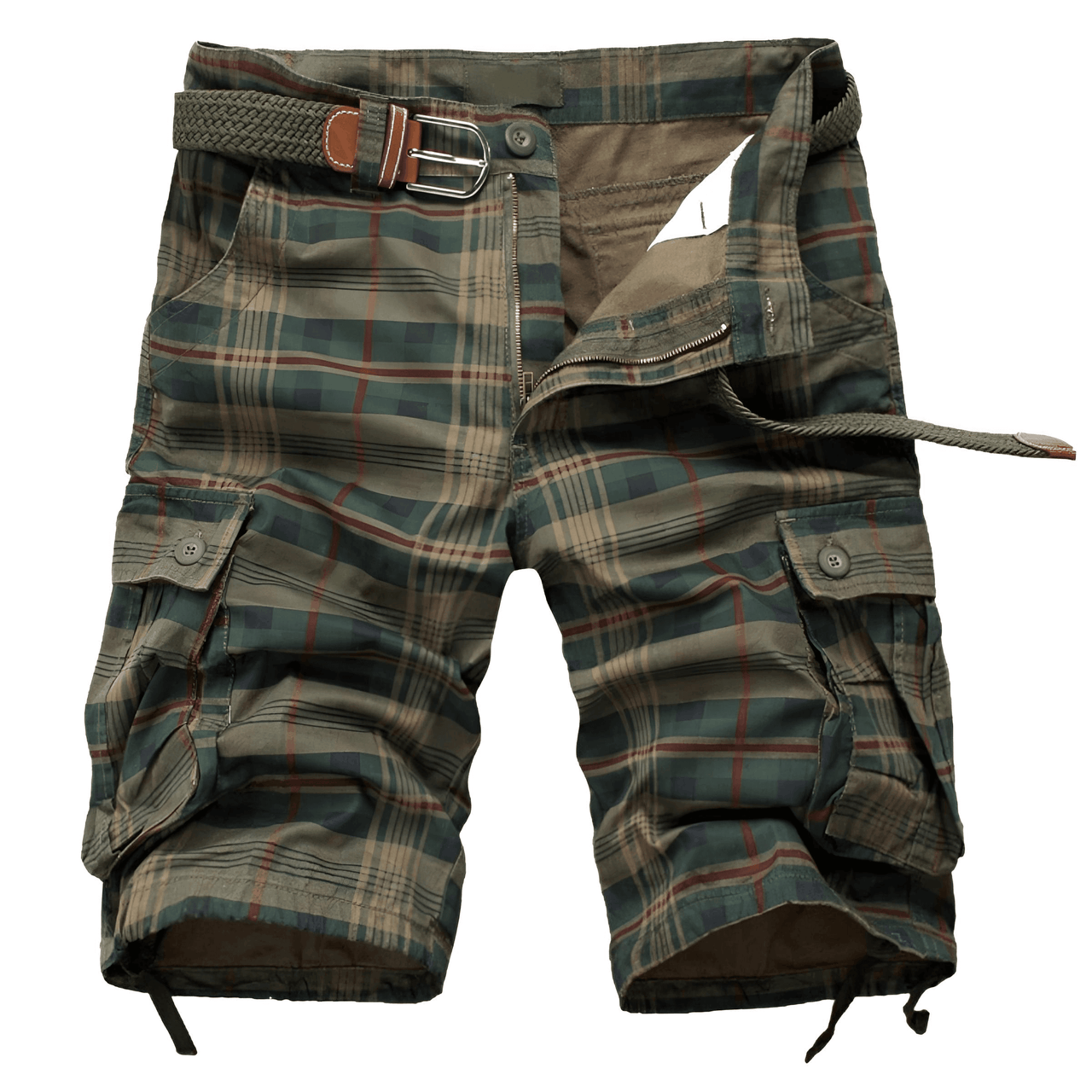 Men's Trendy Plaid Cargo Shorts -, Shorts , Drestiny , 29, 30, 31, 32, 33, 34, 36, 38, 40, 42, 44, Army Green, Australia, Khaki, New Zealand, Shorts, United Kingdom, United States , Drestiny , www.shopdrestiny.com