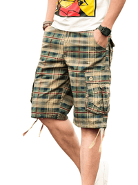 Thumbnail for Men's Trendy Plaid Cargo Shorts -, Shorts , Drestiny , 29, 30, 31, 32, 33, 34, 36, 38, 40, 42, 44, Army Green, Australia, Khaki, New Zealand, Shorts, United Kingdom, United States , Drestiny , www.shopdrestiny.com