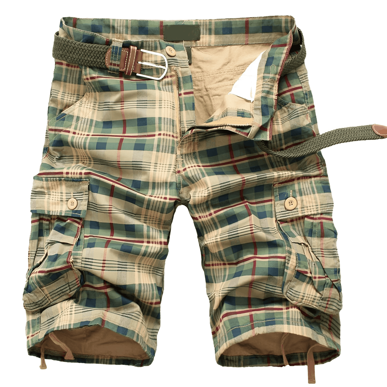 Men's Trendy Plaid Cargo Shorts -, Shorts , Drestiny , 29, 30, 31, 32, 33, 34, 36, 38, 40, 42, 44, Army Green, Australia, Khaki, New Zealand, Shorts, United Kingdom, United States , Drestiny , www.shopdrestiny.com