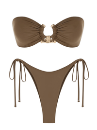 Thumbnail for Metal O Ring Bikini for Women With Side Ties -, Bikini , Drestiny , Apricot, Australia, Bikinis, Black, Blue, Brown, Canada, Chocolate, Coffee, Dark Green, FR, Gold, Green, L, Leopard, M, New Zealand, Pink, S, Strapless, United Kingdom, United States, XS , Drestiny , www.shopdrestiny.com