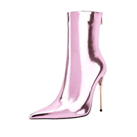 Thumbnail for Metallic Mid-Calf Mirror Boots - In 9 Trending Colors! -, Boots , Drestiny , Ankle Boots, Australia, Blue, Boots, Deep Pink, FR, Gold, Green, Heels, High Heels, Hot Pink, New Zealand, Orange, Pink, Purple, Silver, Sky Blue, Stilettos, United Kingdom, United States, Yellow , Drestiny , www.shopdrestiny.com