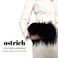 Thumbnail for Ostrich Feather Clutch With Removable Shoulder Strap & Satin Interior -, Clutch , Drestiny , Australia, Canada, Champagne, Clutches, Dark Green, Dark Pink, FR, Gold, Green, Handbags, Pink, Purses, Red, United Kingdom, United States, White , Drestiny , www.shopdrestiny.com