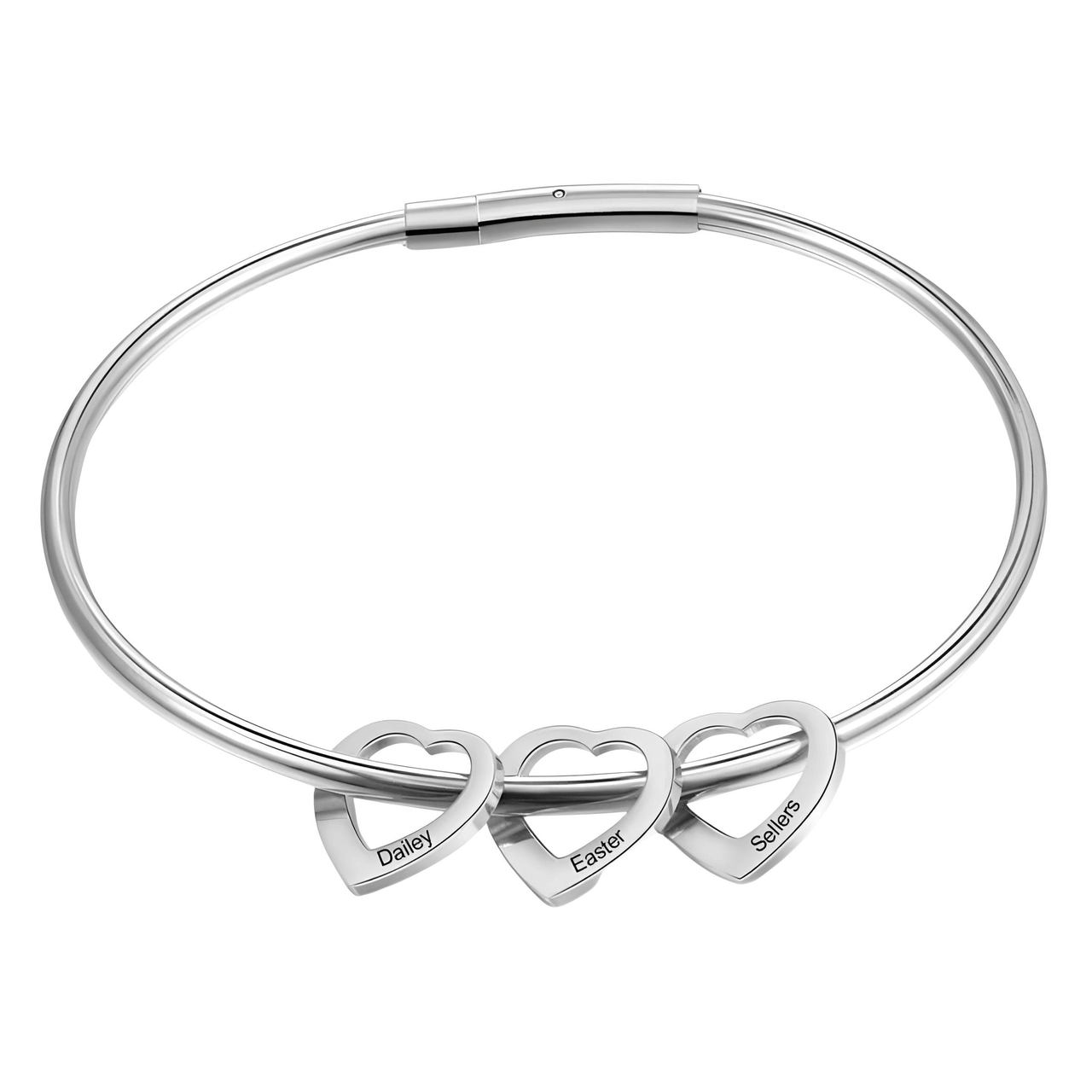 Personalized Engraved Name Heart Charm Bracelet for Women -, Bracelets , Drestiny , Australia, Bracelets, Canada, Gold, New Zealand, Silver, United Kingdom, United States , Drestiny , www.shopdrestiny.com