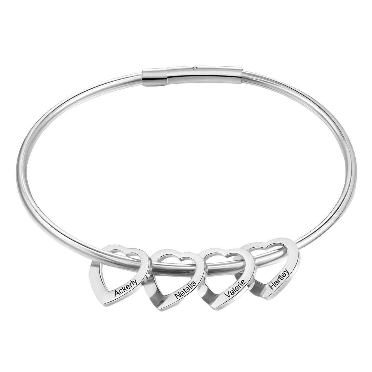 Personalized Engraved Name Heart Charm Bracelet for Women -, Bracelets , Drestiny , Australia, Bracelets, Canada, Gold, New Zealand, Silver, United Kingdom, United States , Drestiny , www.shopdrestiny.com