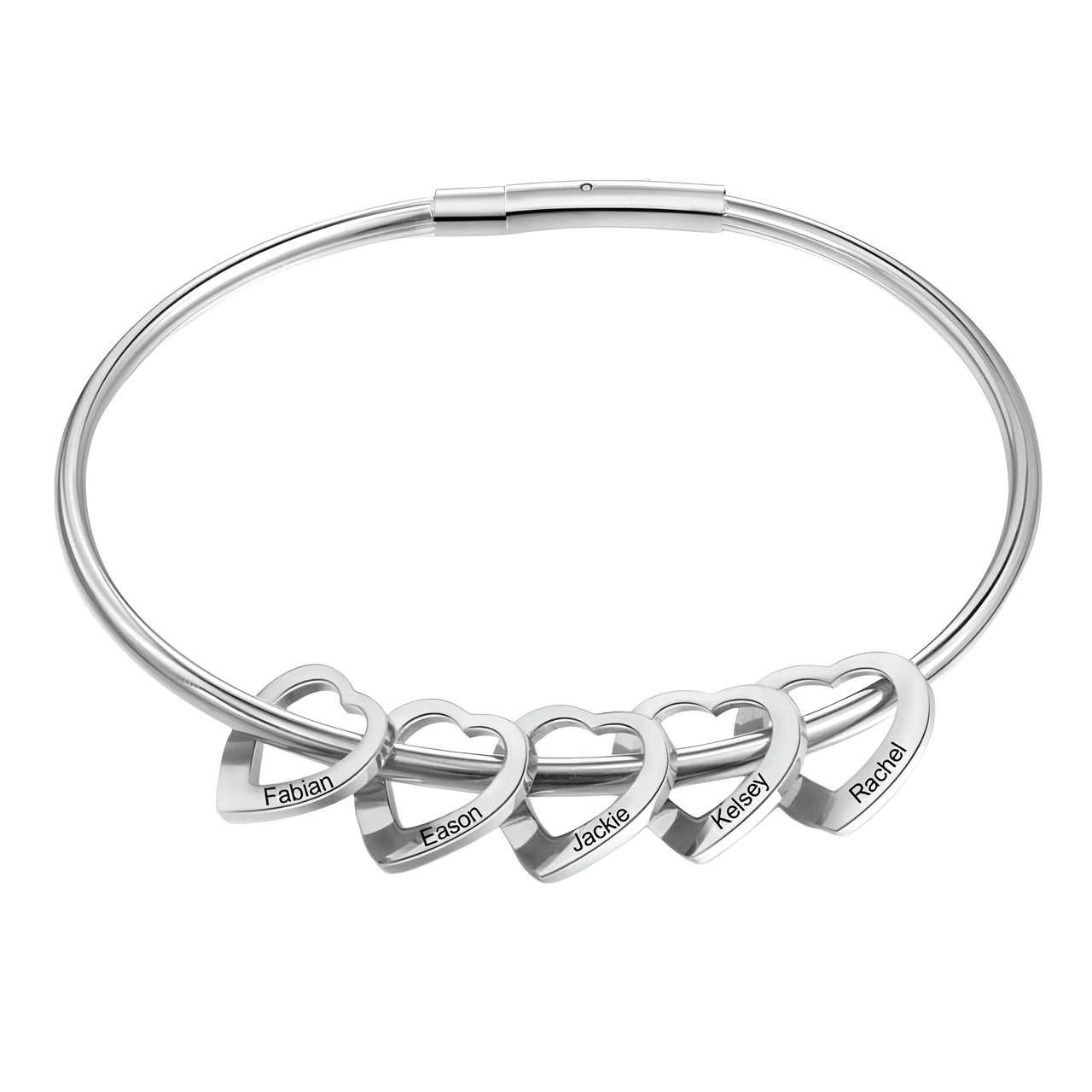 Personalized Engraved Name Heart Charm Bracelet for Women -, Bracelets , Drestiny , Australia, Bracelets, Canada, Gold, New Zealand, Silver, United Kingdom, United States , Drestiny , www.shopdrestiny.com