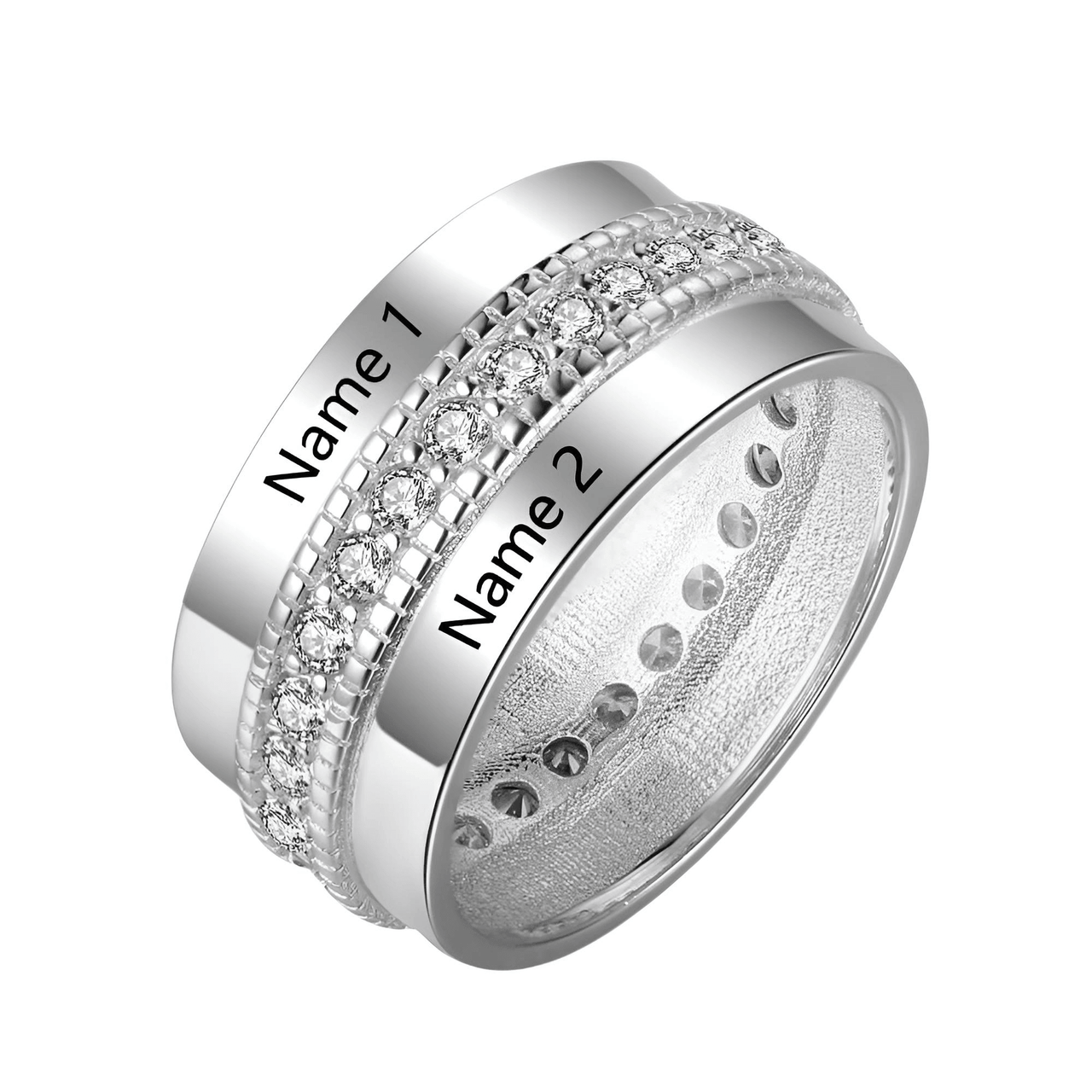 Personalized Engraved Name Rings -, Rings , Drestiny , 10, 11, 12, 6, 7, 8, 9, Australia, Canada, New Zealand, Rings, Silver, United Kingdom, United States , Drestiny , www.shopdrestiny.com