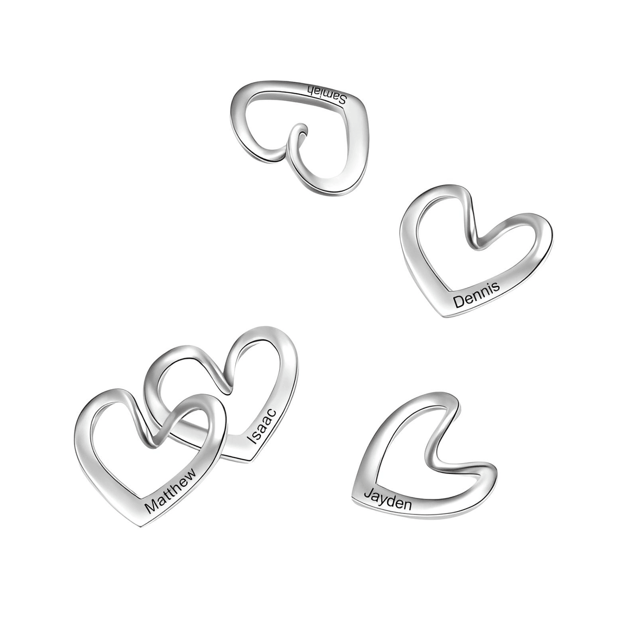 Personalized Name Engraved Heart Charms Extra Hearts -, Bracelets , Drestiny , Australia, Bracelets, Canada, Gender_Women, Gold, New Zealand, Silver, United Kingdom, United States , Drestiny , www.shopdrestiny.com